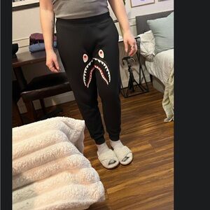 Bape Black and Red Shark Joggers